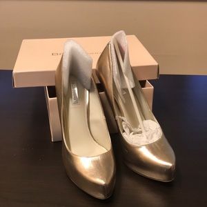 Champagne metallic heels